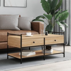 vidaXL Mesa de centro madera de ingeniería roble Sonoma 99x50x50 cm
