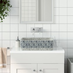 vidaXL Lavabo de encimera rectangular cerámica gris azul 46x35,5x13 cm