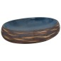 vidaXL Lavabo sobre encimera ovalado cerámica marrón y azul 59x40x15cm vidaXL Lavabo sobre encimera ovalado cerámica marrón y azul 59x40x15cm