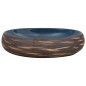 vidaXL Lavabo sobre encimera ovalado cerámica marrón y azul 59x40x15cm vidaXL Lavabo sobre encimera ovalado cerámica marrón y azul 59x40x15cm