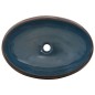 vidaXL Lavabo sobre encimera ovalado cerámica marrón y azul 59x40x15cm vidaXL Lavabo sobre encimera ovalado cerámica marrón y azul 59x40x15cm