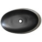 vidaXL Lavabo sobre encimera ovalado cerámica gris y negro 59x40x14 cm vidaXL Lavabo sobre encimera ovalado cerámica gris y negro 59x40x14 cm