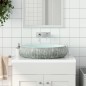 vidaXL Lavabo sobre encimera ovalado cerámica gris y azul 59x40x15 cm vidaXL Lavabo sobre encimera ovalado cerámica gris y azul 59x40x15 cm