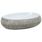 vidaXL Lavabo sobre encimera ovalado cerámica gris y azul 59x40x15 cm vidaXL Lavabo sobre encimera ovalado cerámica gris y azul 59x40x15 cm