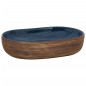 vidaXL Lavabo sobre encimera ovalado cerámica marrón y azul 59x40x14cm vidaXL Lavabo sobre encimera ovalado cerámica marrón y azul 59x40x14cm