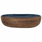 vidaXL Lavabo sobre encimera ovalado cerámica marrón y azul 59x40x14cm vidaXL Lavabo sobre encimera ovalado cerámica marrón y azul 59x40x14cm