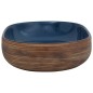 vidaXL Lavabo sobre encimera ovalado cerámica marrón y azul 59x40x14cm vidaXL Lavabo sobre encimera ovalado cerámica marrón y azul 59x40x14cm