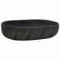 vidaXL Lavabo sobre encimera ovalado cerámica negro 59x40x14 cm vidaXL Lavabo sobre encimera ovalado cerámica negro 59x40x14 cm