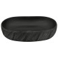 vidaXL Lavabo sobre encimera ovalado cerámica negro 59x40x14 cm vidaXL Lavabo sobre encimera ovalado cerámica negro 59x40x14 cm