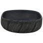 vidaXL Lavabo sobre encimera ovalado cerámica negro 59x40x14 cm vidaXL Lavabo sobre encimera ovalado cerámica negro 59x40x14 cm