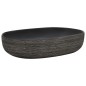 vidaXL Lavabo sobre encimera ovalado cerámica gris y negro 59x40x14 cm vidaXL Lavabo sobre encimera ovalado cerámica gris y negro 59x40x14 cm