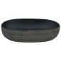 vidaXL Lavabo sobre encimera ovalado cerámica gris y negro 59x40x14 cm vidaXL Lavabo sobre encimera ovalado cerámica gris y negro 59x40x14 cm