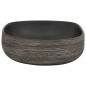 vidaXL Lavabo sobre encimera ovalado cerámica gris y negro 59x40x14 cm vidaXL Lavabo sobre encimera ovalado cerámica gris y negro 59x40x14 cm