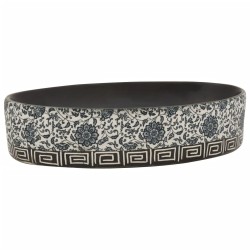vidaXL Lavabo de encimera ovalado cerámica negro azul 56,5x36,5x13,5cm