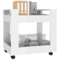 vidaXL Carrito de escritorio contrachapada blanco brillo 60x45x60 cm vidaXL Carrito de escritorio contrachapada blanco brillo 60x45x60 cm