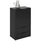 FMD Cómoda con cajón y puertas negro 49,7x31,7x81,3 cm FMD Cómoda con cajón y puertas negro 49,7x31,7x81,3 cm