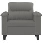 vidaXL Sillón de tela microfibra gris oscuro 60 cm vidaXL Sillón de tela microfibra gris oscuro 60 cm