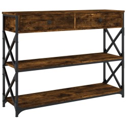 vidaXL Mesa consola madera de ingeniería roble ahumado 100x28x75 cm