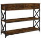 vidaXL Mesa consola madera de ingeniería roble ahumado 100x28x75 cm vidaXL Mesa consola madera de ingeniería roble ahumado 100x28x75 cm