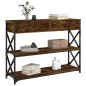 vidaXL Mesa consola madera de ingeniería roble ahumado 100x28x75 cm vidaXL Mesa consola madera de ingeniería roble ahumado 100x28x75 cm