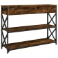 vidaXL Mesa consola madera de ingeniería roble ahumado 100x28x75 cm vidaXL Mesa consola madera de ingeniería roble ahumado 100x28x75 cm