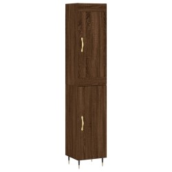 vidaXL Aparador alto madera contrachapada roble marrón 34,5x34x180 cm