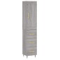 vidaXL Aparador alto madera contrachapada gris Sonoma 34,5x34x180 cm