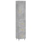 vidaXL Aparador de madera contrachapada gris hormigón 34,5x34x180 cm vidaXL Aparador de madera contrachapada gris hormigón 34,5x34x180 cm