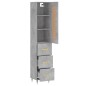 vidaXL Aparador de madera contrachapada gris hormigón 34,5x34x180 cm vidaXL Aparador de madera contrachapada gris hormigón 34,5x34x180 cm