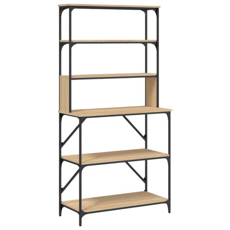 vidaXL Estantería cocina 6 niveles madera ingeniería roble 90x40x180cm