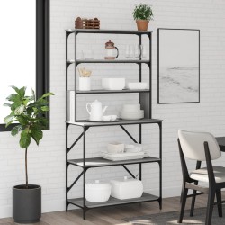 vidaXL Estantería cocina 6 niveles madera gris Sonoma 90x40x180 cm