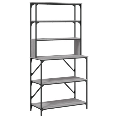 vidaXL Estantería cocina 6 niveles madera gris Sonoma 90x40x180 cm