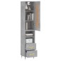 vidaXL Aparador de madera contrachapada gris hormigón 34,5x34x180 cm vidaXL Aparador de madera contrachapada gris hormigón 34,5x34x180 cm
