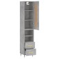 vidaXL Aparador de madera contrachapada gris hormigón 34,5x34x180 cm vidaXL Aparador de madera contrachapada gris hormigón 34,5x34x180 cm