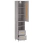 vidaXL Aparador alto madera contrachapada gris Sonoma 34,5x34x180 cm vidaXL Aparador alto madera contrachapada gris Sonoma 34,5x34x180 cm