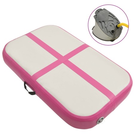 vidaXL Esterilla inflable de gimnasia con bomba PVC rosa 60x100x10 cm