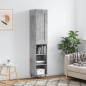 vidaXL Aparador de madera contrachapada gris hormigón 34,5x34x180 cm vidaXL Aparador de madera contrachapada gris hormigón 34,5x34x180 cm