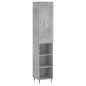vidaXL Aparador de madera contrachapada gris hormigón 34,5x34x180 cm vidaXL Aparador de madera contrachapada gris hormigón 34,5x34x180 cm
