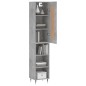vidaXL Aparador de madera contrachapada gris hormigón 34,5x34x180 cm vidaXL Aparador de madera contrachapada gris hormigón 34,5x34x180 cm