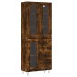 vidaXL Aparador alto madera contrachapada roble ahumado 69,5x34x180 cm
