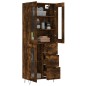 vidaXL Aparador alto madera contrachapada roble ahumado 69,5x34x180 cm