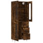 vidaXL Aparador alto madera contrachapada roble ahumado 69,5x34x180 cm