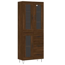 vidaXL Aparador alto madera contrachapada marrón roble 69,5x34x180 cm