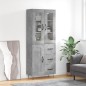 vidaXL Aparador alto madera contrachapada gris hormigón 69,5x34x180 cm vidaXL Aparador alto madera contrachapada gris hormigón 69,5x34x180 cm