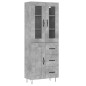 vidaXL Aparador alto madera contrachapada gris hormigón 69,5x34x180 cm vidaXL Aparador alto madera contrachapada gris hormigón 69,5x34x180 cm
