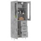 vidaXL Aparador alto madera contrachapada gris hormigón 69,5x34x180 cm vidaXL Aparador alto madera contrachapada gris hormigón 69,5x34x180 cm