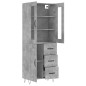vidaXL Aparador alto madera contrachapada gris hormigón 69,5x34x180 cm vidaXL Aparador alto madera contrachapada gris hormigón 69,5x34x180 cm