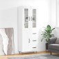vidaXL Aparador alto madera contrachapada blanco brillo 69,5x34x180 cm vidaXL Aparador alto madera contrachapada blanco brillo 69,5x34x180 cm
