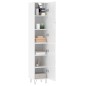 vidaXL Aparador alto madera contrachapada blanco brillo 34,5x34x180 cm