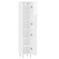 vidaXL Aparador alto madera contrachapada blanco brillo 34,5x34x180 cm